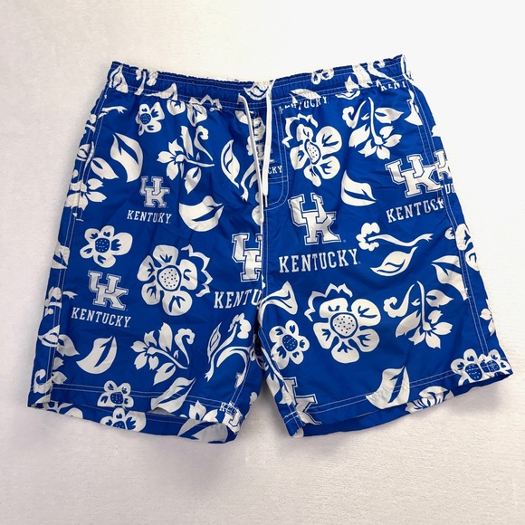 Wes And Willy Other - Wes and Willy Kentucky Wildcats Swim Trunks Mens 2XL Blue Floral NCAA Shorts